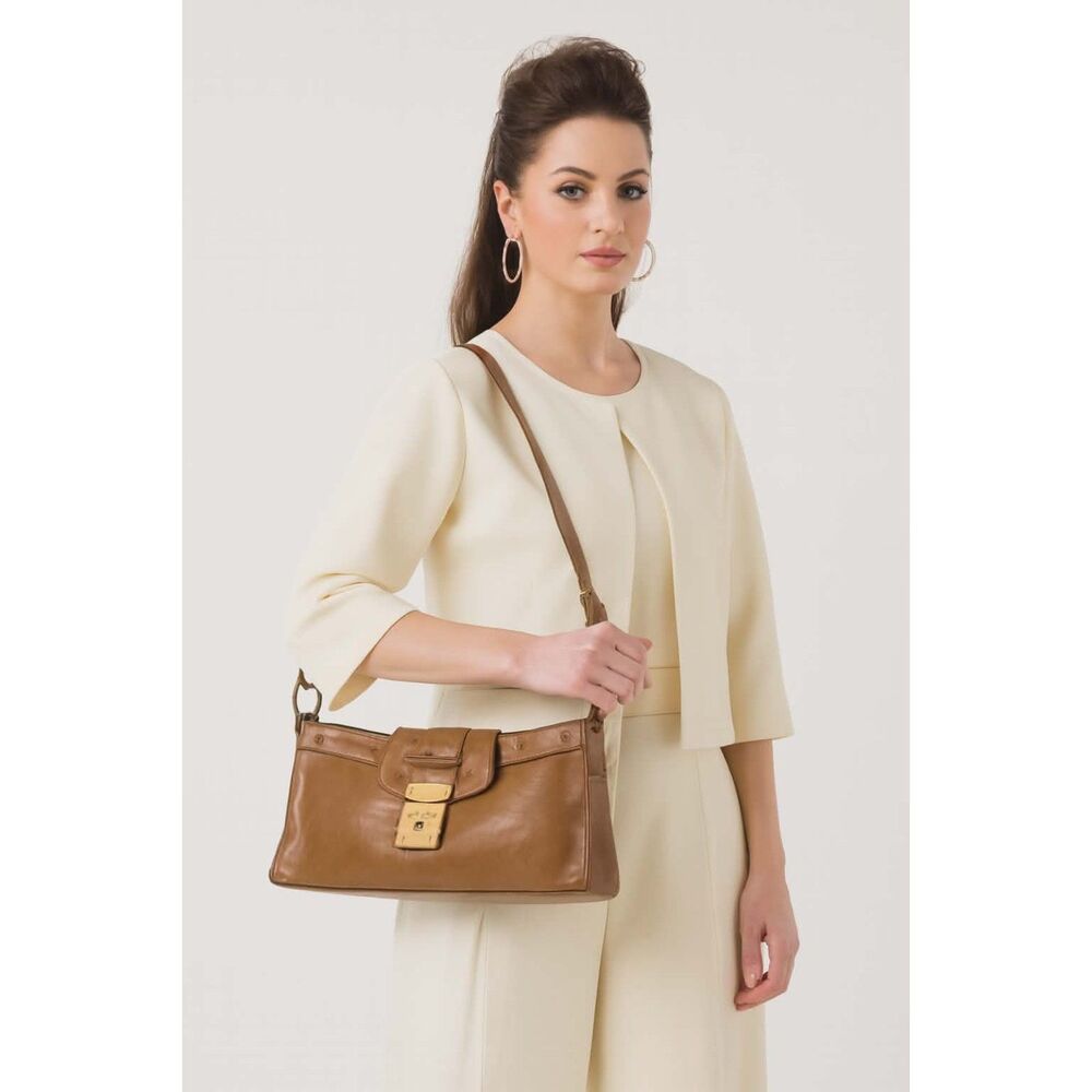 Shoulder Bag Handbag Purse Satchel Brown Vegan Leather WOMEN'S WOMAN'S